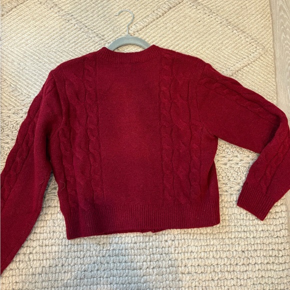 J.crew burgundy sweater jacket - Picture 7 of 7